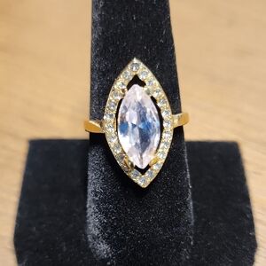 Elegant Gold and Silver Marquise Ring